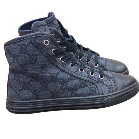 black gucci hi tops|women's black Gucci high tops.